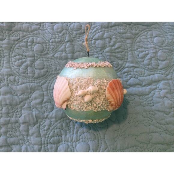 Nautical Seashell Christmas Ornament Ball Handmade - Picture 7 of 8